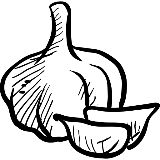 Garlic Hand Drawn Black icon