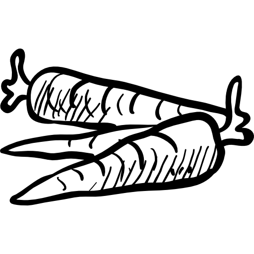les carottes Hand Drawn Black Icône