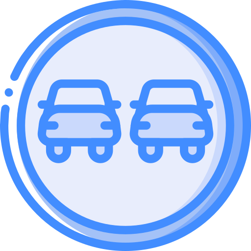 No overtaking Basic Miscellany Blue icon