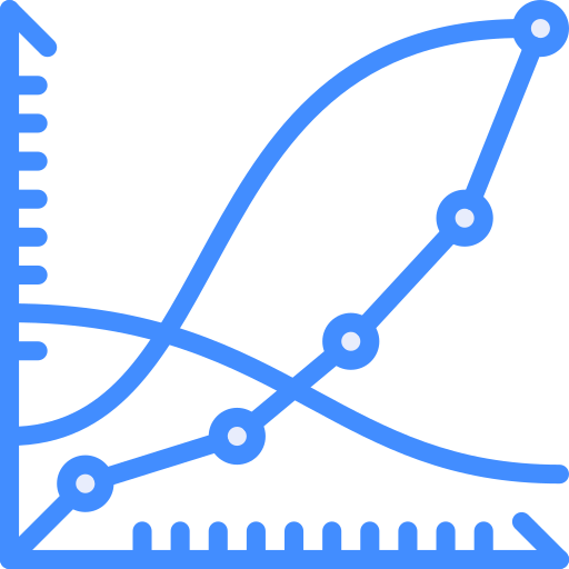 Line chart Basic Miscellany Blue icon