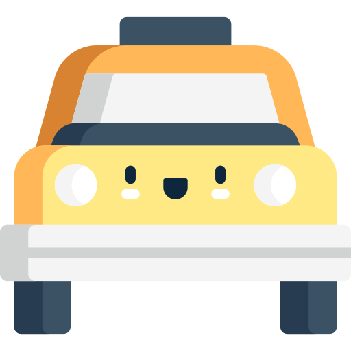 Taxi Kawaii Flat icono