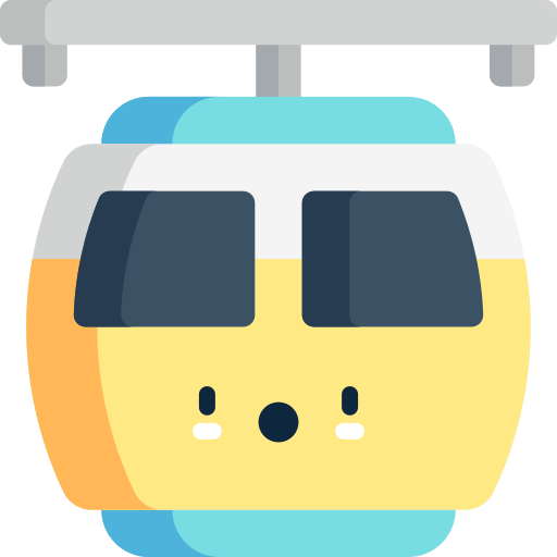 Cable car Kawaii Flat icon