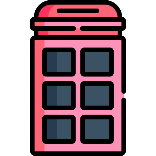 公衆電話ボックス Kawaii Lineal color icon