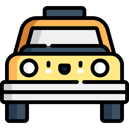 taxi Kawaii Lineal color icona