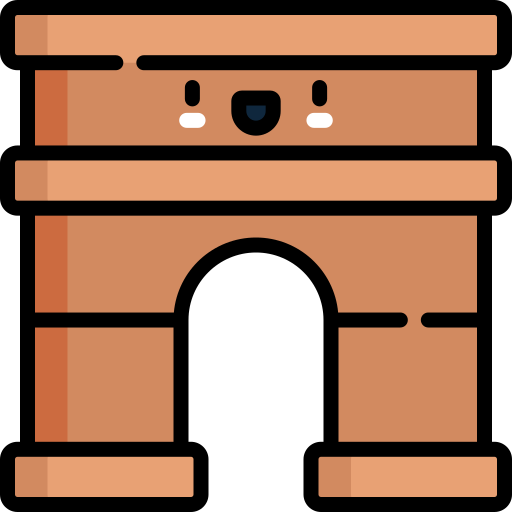 Puerta Kawaii Lineal color icono