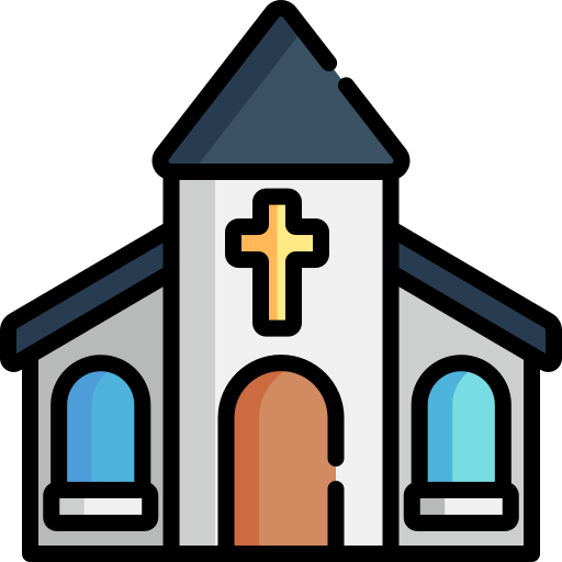 교회에 Kawaii Lineal color icon