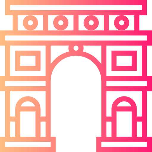 arco del triunfo Smalllikeart Gradient icono