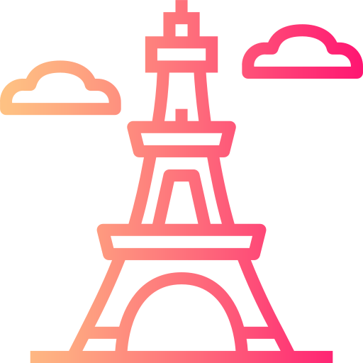 Eiffel tower Smalllikeart Gradient icon