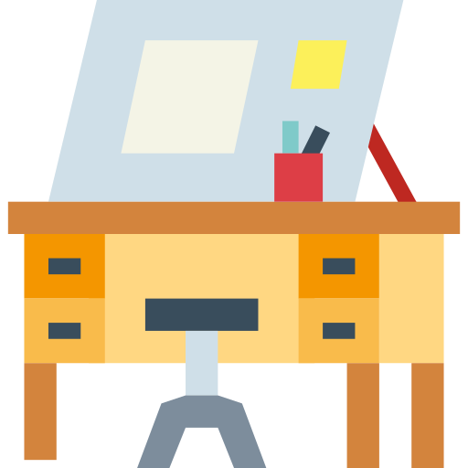 Drawing desk Smalllikeart Flat icon