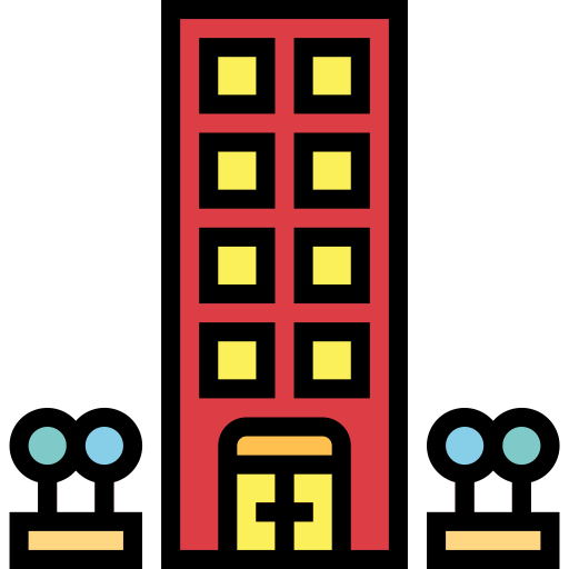 Edificio Smalllikeart Lineal Color icono