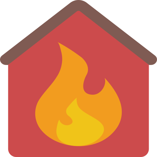 Burning house Basic Miscellany Flat icon