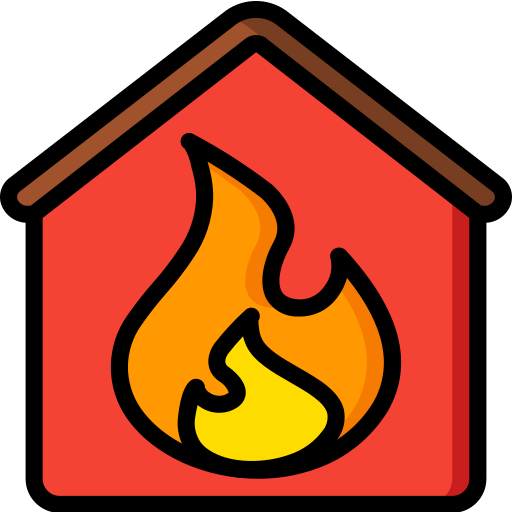 casa en llamas Basic Miscellany Lineal Color icono