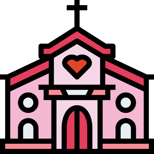교회에 Smalllikeart Lineal Color icon