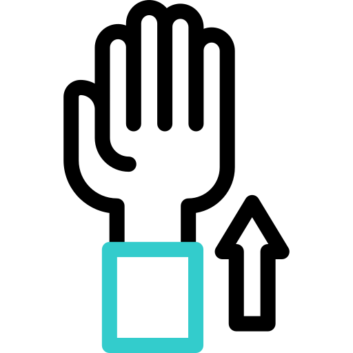 levantando la mano Basic Accent Outline icono