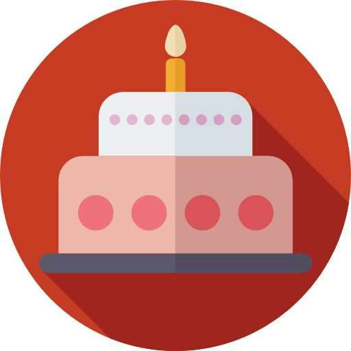Торт на день рождения Flat Circular Flat иконка