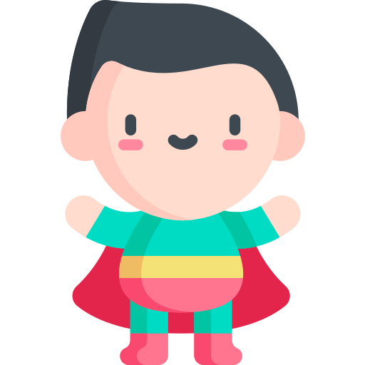 Супергерой Kawaii Flat иконка