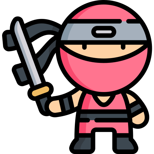 Ninja Kawaii Lineal color icono