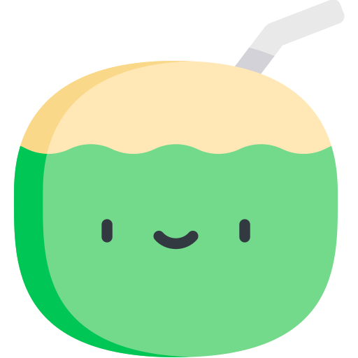 Coconut drink Kawaii Flat icon