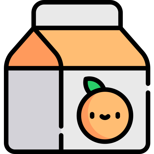 sok pomarańczowy Kawaii Lineal color ikona