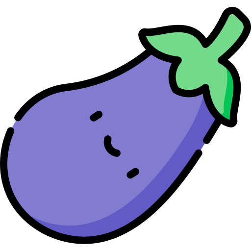 Eggplant Kawaii Lineal color icon