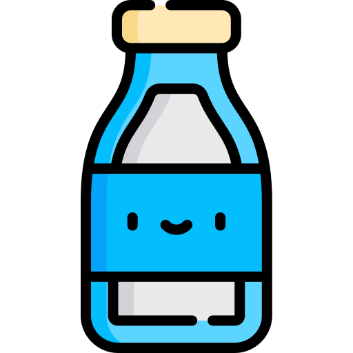 Botella de leche Kawaii Lineal color icono