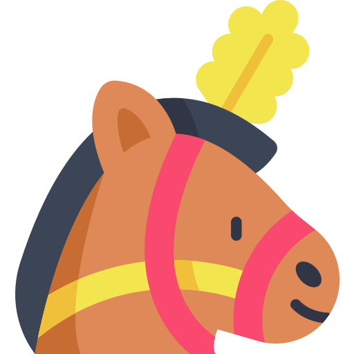 Лошадь Kawaii Flat иконка
