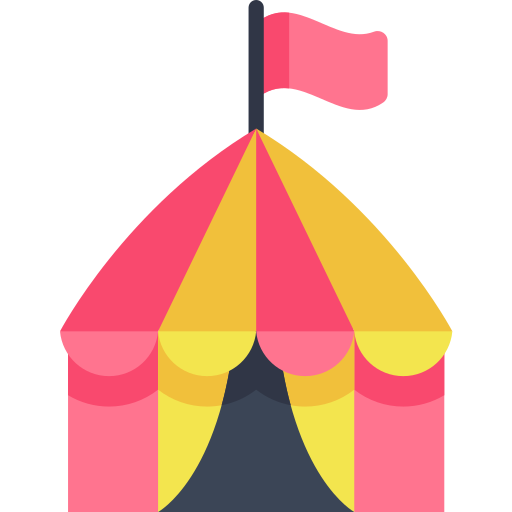 Circus tent Kawaii Flat icon