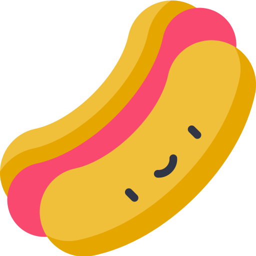 hotdog Kawaii Flat icoon