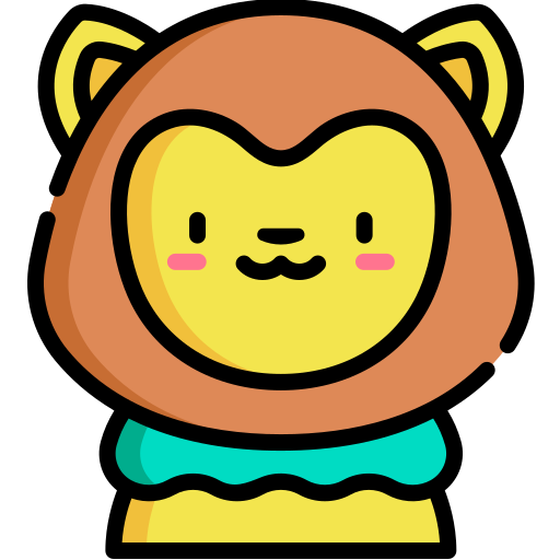 löwe Kawaii Lineal color icon