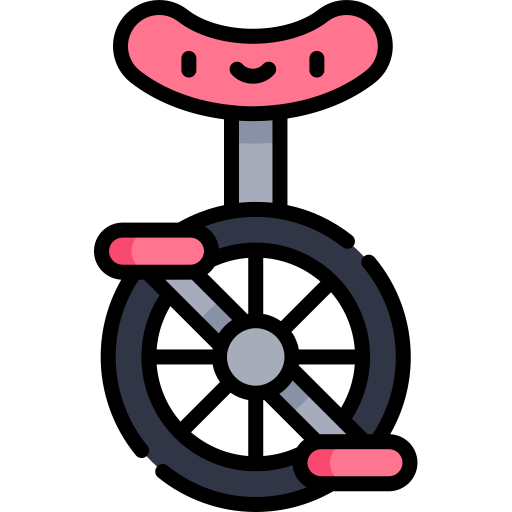 Monociclo Kawaii Lineal color icono
