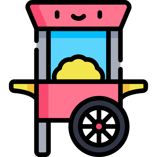 popcorn-wagen Kawaii Lineal color icon