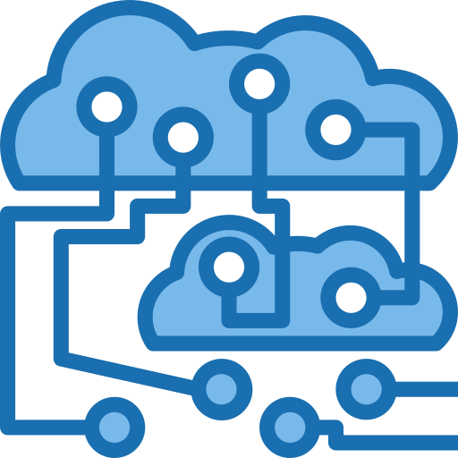 Cloud computing Phatplus Blue icon