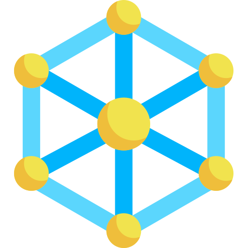 molekularny Kawaii Flat ikona