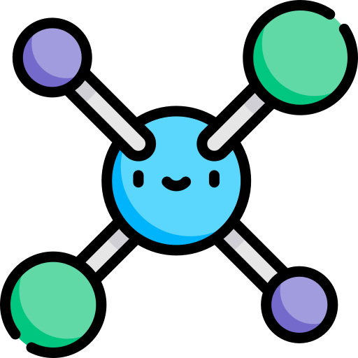 Molecule Kawaii Lineal color icon