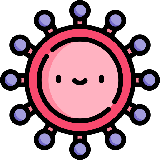 virus Kawaii Lineal color icoon