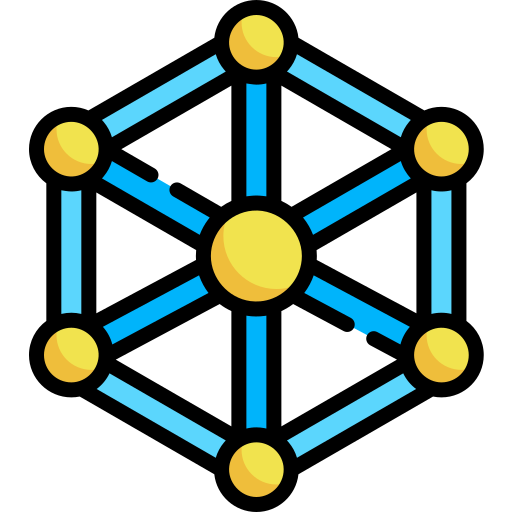 moleculair Kawaii Lineal color icoon