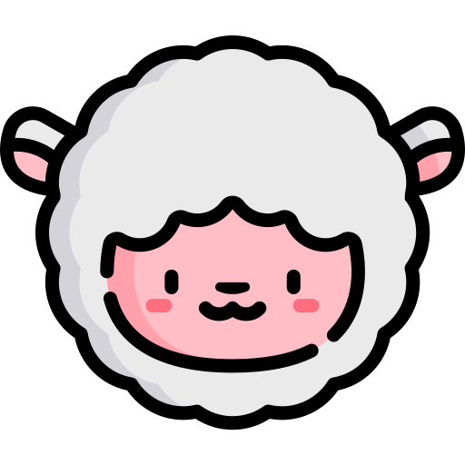 mouton Kawaii Lineal color Icône
