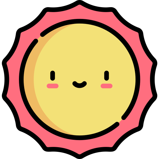 sonne Kawaii Lineal color icon