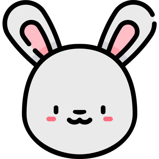 토끼 Kawaii Lineal color icon