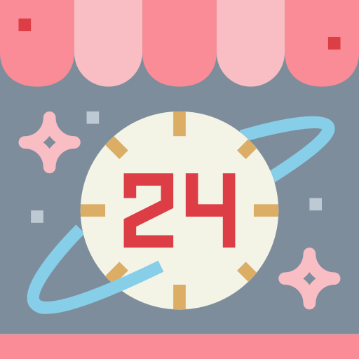 24 hours Smalllikeart Flat icon