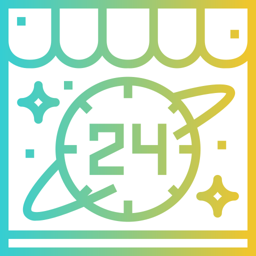 24 hours Smalllikeart Gradient icon