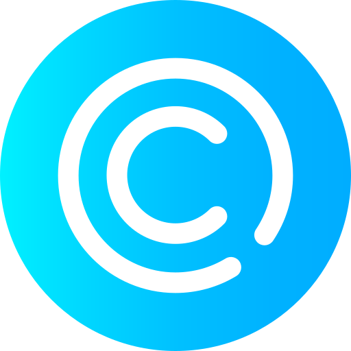 auteursrechten Super Basic Omission Circular icoon