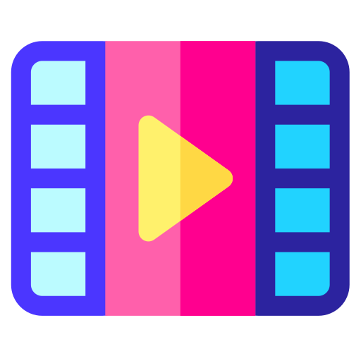 video Basic Rounded Flat icoon
