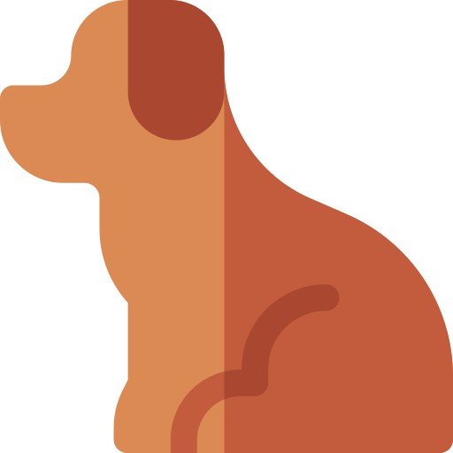 Perro Basic Rounded Flat icono