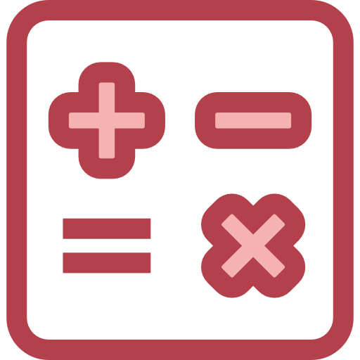 Calculator Monochrome Red icon