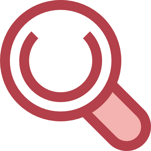 Magnifying glass Monochrome Red icon