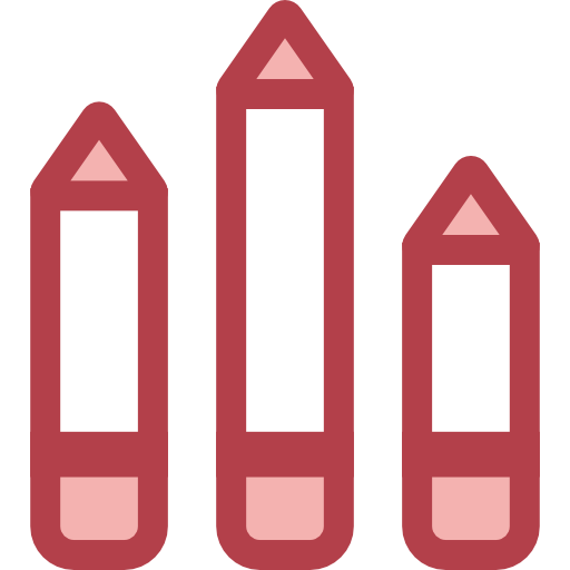 Pencils Monochrome Red icon
