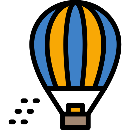 気球 Detailed Rounded Lineal color icon