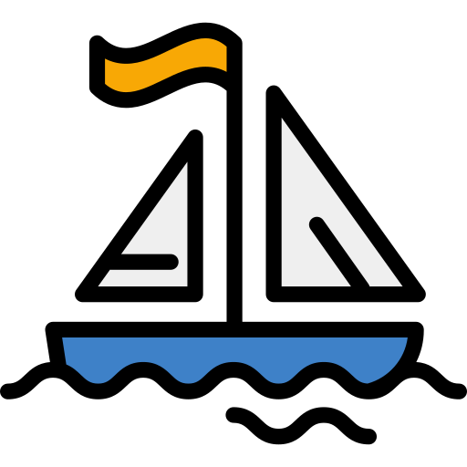 Boat Detailed Rounded Lineal color icon