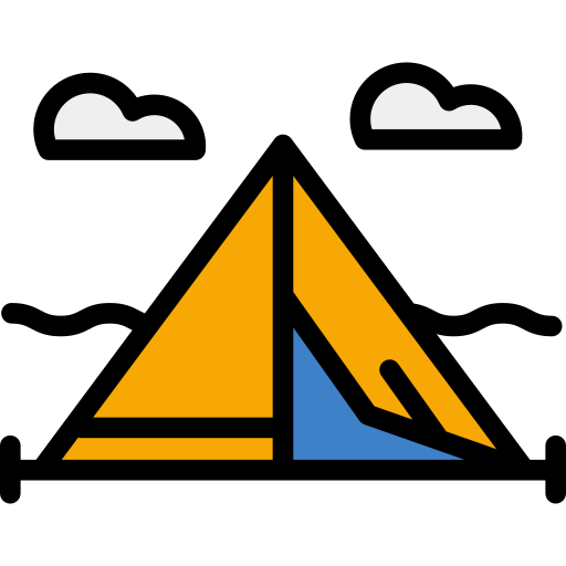텐트 Detailed Rounded Lineal color icon